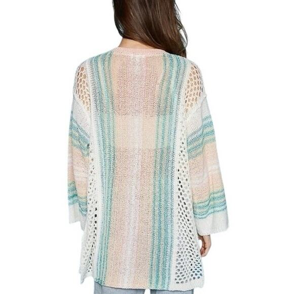 POL Pastel Stripes Knit Open Cardigan - L - Picture 4 of 5